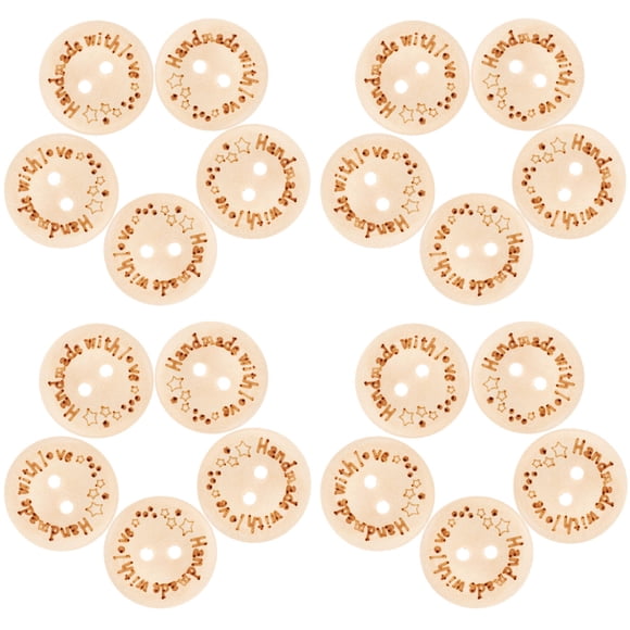 PENIKOKO 100Pcs Handmade Wood Buttons for Sewing Retro Style Clothing Replacement and Craft Supplies