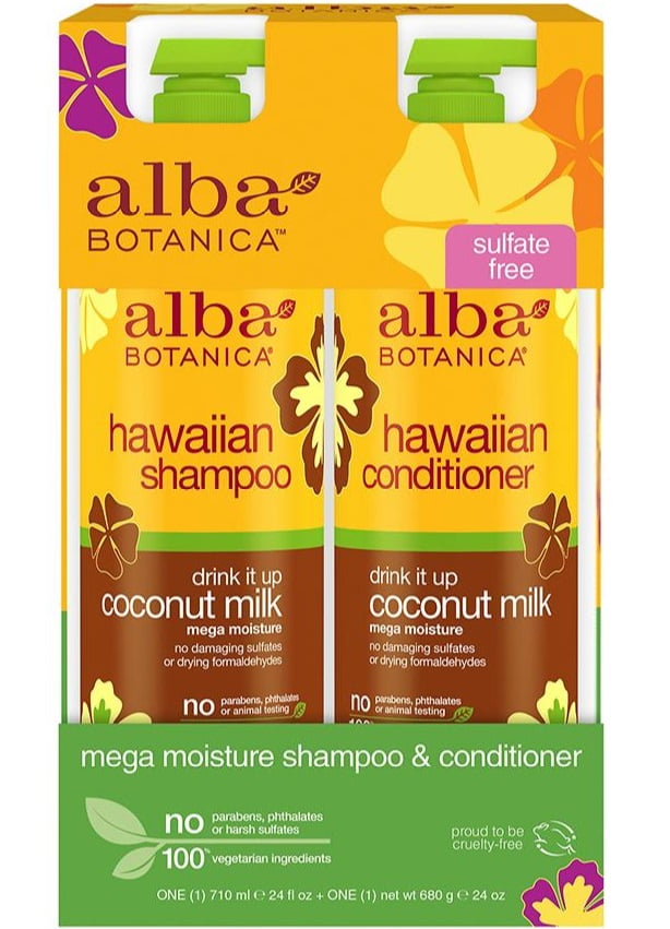 Alba Botanica Drink It Up Coconut Milk Hawaiian Shampoo and Conditioner