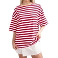 thumbnail image 2 of T-shirt Rayé pour Femmes 2026 Été Tendance Manches Courtes Col Rond Confortable Léger, 2 of 4
