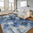 thumbnail image 1 of JV Home Area Rug Elegance Blue Yellow White 7'6"x10' Washable Carpet Anti Slip, 1 of 7