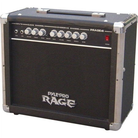 Pyle 45 Watt Rage-Series Electric Guitar Amplifier With Overdrive