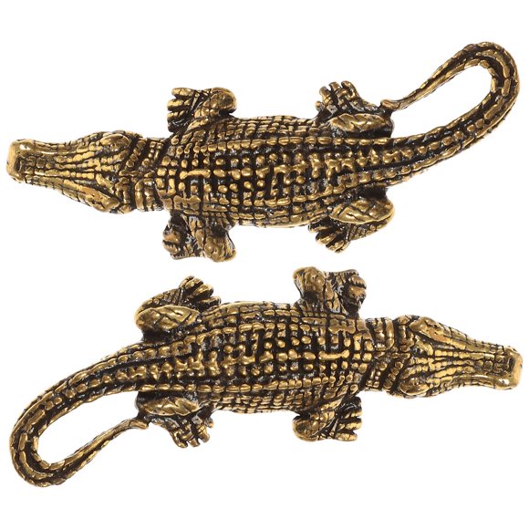 WASHWEPE 2Ud Charm De Latón Para Pulseras Y Collares Con De Cocodrilo Dorado