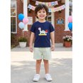 thumbnail image 4 of Cenuakty Baby Boy Back to School Outfits Short Sleeve Dino Embroidery T-Shirt + Shorts Set Toddler Clothes, 4 of 9