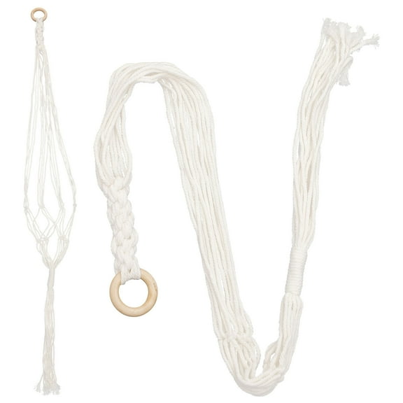 GAXIRE 2-Pack Macrame Plant Hangers for Indoor Flower Pots, 105x10CM Decorative Hanging Planter