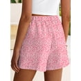 thumbnail image 4 of ANRABESS Shorts for Women Summer Beach Cover Ups Casual High Waist Flowy Wide Leg 2026 Spring Vacation Lounge Shorts Pink Floral X-Large, 4 of 8