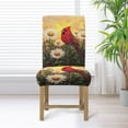 thumbnail image 4 of Xoenoiee Cardinal Daisy Print Stretch Chair Covers for Dining Room, Removable Dining Room Chair Covers Washable Dining Chair Slipcovers Seat Protector for Home Banquet, 1 Set, 4 of 7