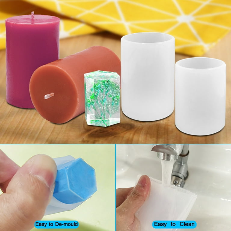 5 Pcs Candle Molds Jiale Cylinder Epoxy Resin Moulds and