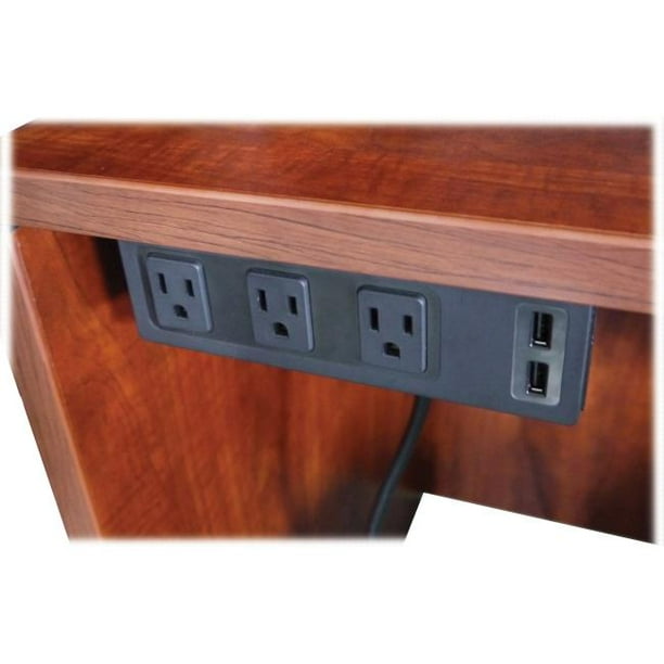 AC Power Center Outlet Under Plastic Desk Black