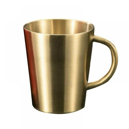 

Stainless Steel Double-Layer Coffee Cup Creative Water Cup Insulation Anti-Scalding Beer Mug Metal Cup for Families and Office Household Goods(300ml)