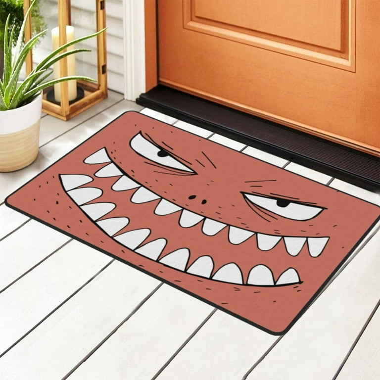 ANMINY Front Doormat Entrance Shoe Mat Waterproof PVC Non Slip Rug Outdoor  Indoor,24x35 Grey