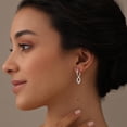 thumbnail image 2 of LeCalla 925 Sterling Silver Hoop Earrings for Women | Twisted Ball Bead Click-Top Drop Earrings, 2 of 7