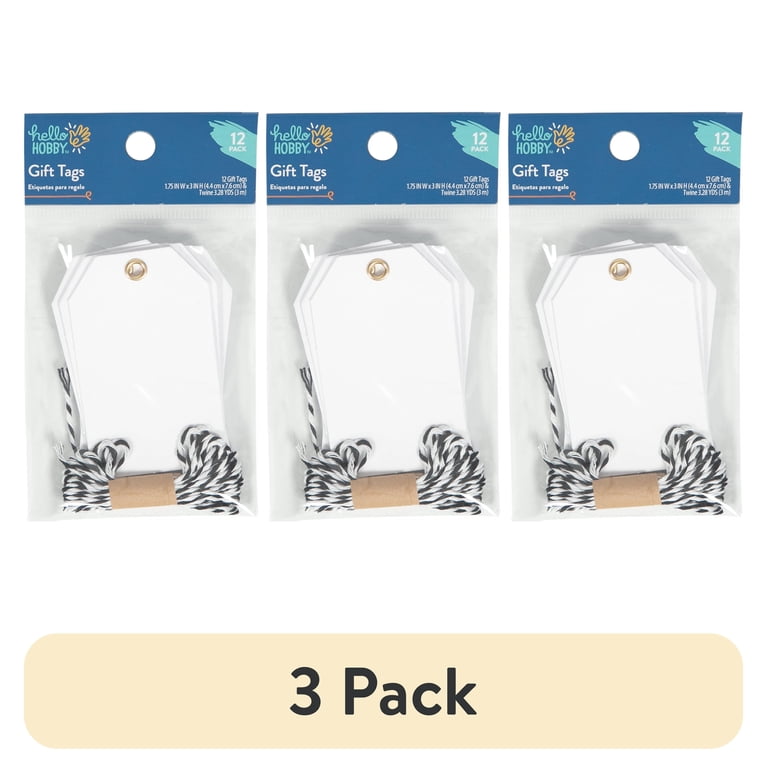 Blank Cardstock Tags With Twine, 12 Count photo 1