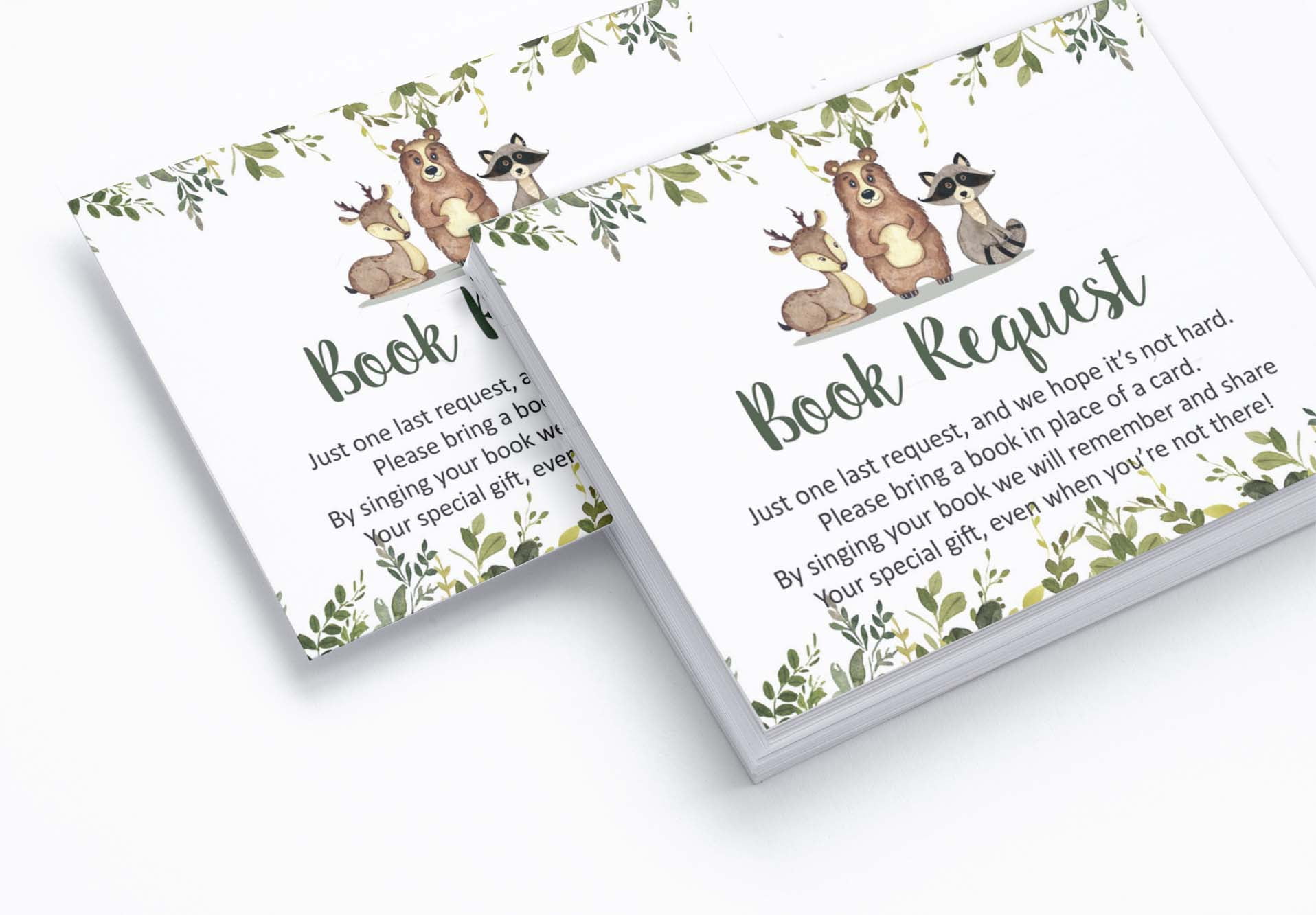 Inkdotpot 30Jungle Animals Gender Neutral Baby Shower Book Request Cards Bring A Book Instead Of A Card Baby Shower Invitations Inserts Games