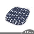 thumbnail image 2 of Navy Blue Dining Chair Pad, Maritime Pattern with Whales Helms Anchors Nautical Elements Deep Sea Life, Water Resistant Pillow with Straps for Seats, 2 Pieces Set, Navy Blue White, by Ambesonne, 2 of 5
