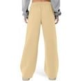 thumbnail image 4 of Women's Pants Fashion Casual Pants For Women For Workout Wide Leg Elastic Waist Sweat Line Loose Fall Casual Basic Trousers, 4 of 6