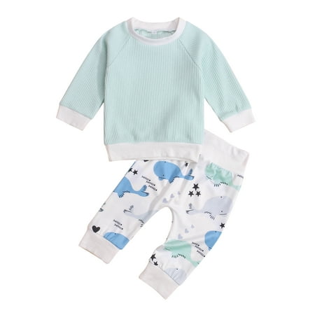 

Nokiwiqis 2Pcs Kid Tracksuit Splicing Color Long Sleeve Pullover + Casual Pants