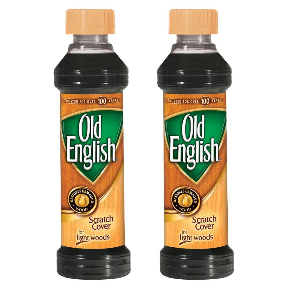 Old English Scratch Cover For Light Woods, 8 fl oz Bottle, Wood Polish Best Furniture Polish To Cover Scratches