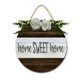 thumbnail image 1 of Front Door Porch Decorations Home Sweet Home Door Hanging Sign 12 inch Wooden Wall Sign, Rustic Holiday Wreath Decor for Front Door Porch Home Window Wall Farmhouse Decorations, 1 of 5