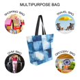 thumbnail image 7 of FORMRS Womens Canvas Tote Bag with Zipper Inner Pocket Shoulder Handbag, Blue Pattern, 7 of 7