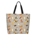 thumbnail image 1 of Balery Cute Dog Bolsa Tote Estilo Estético con Cremalleras, Bolsa de Hombro, Bolsa de Compras Grande y Plegable, 1 of 8