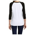 thumbnail image 2 of Yellow Rooster Women's Perfect Tri 3/4-Sleeve Female Raglan T-Shirt Black/ White XS, 2 of 6