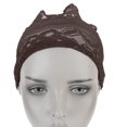thumbnail image 4 of Sombrero musulmán de encaje marrón con parte inferior, cómodo y transpirable para cubrirse la cabeza de forma religiosa, 4 of 8