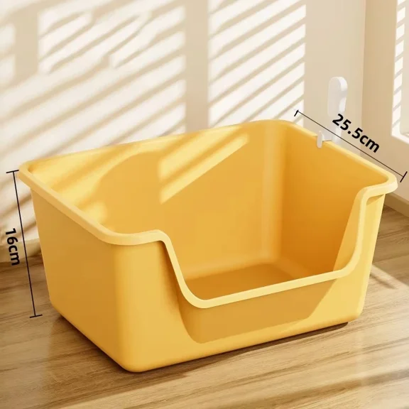 Semi-closed Cat Litter Box Large Capacity Plastic Anti-Splash Cats Toilet Bedpan Big Mac Oversized Cat Tray Bedpan Pet Supplies
