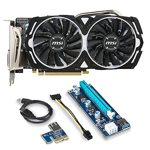 Msi Vga Graphic Cards Bundle Rx 570 Armor 4g Oc Ddr5 And Riserfor For Etheruem Zcash Cryptocurrency Mining Walmart Com Walmart Com