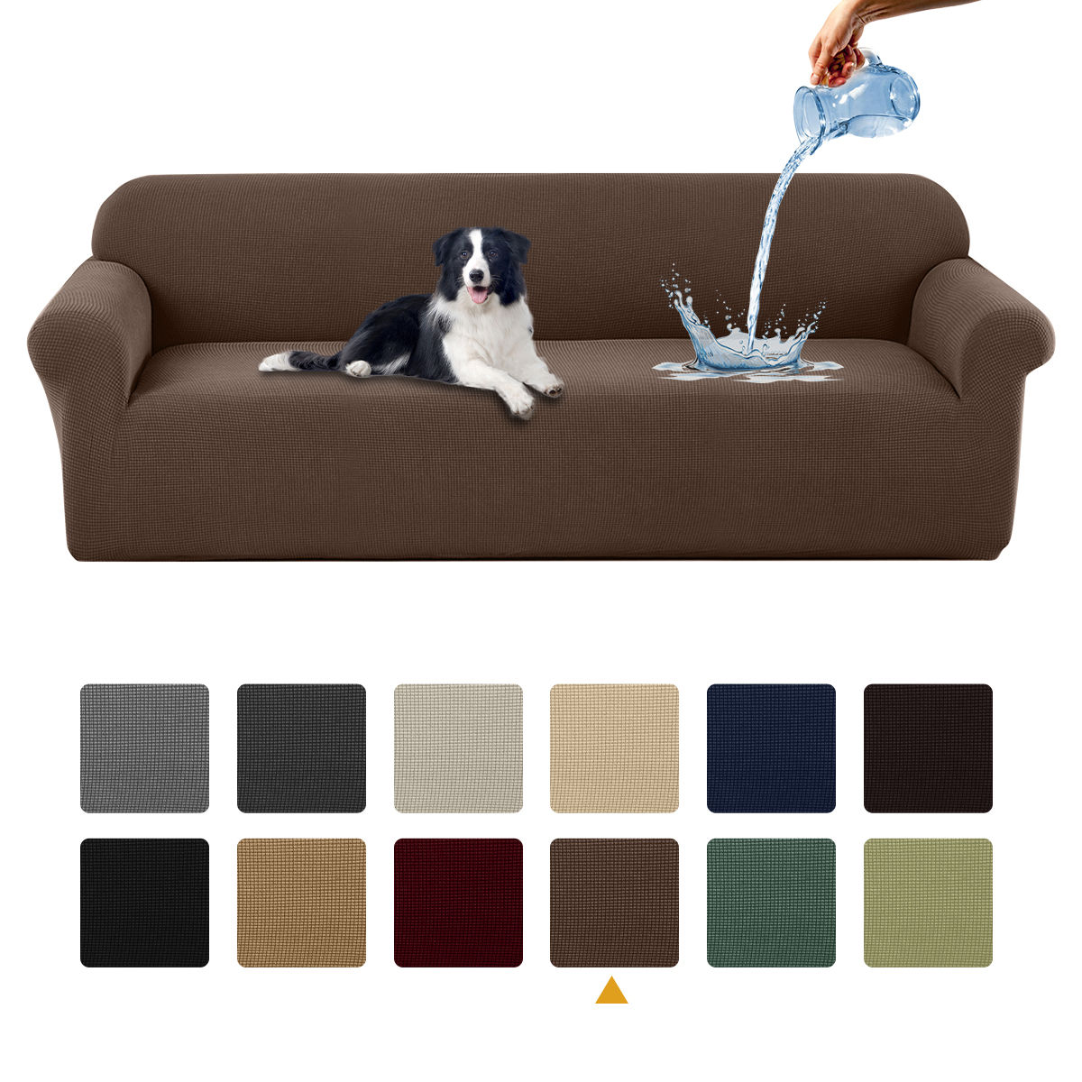 Sanmadrola Waterproof Couch Cover Stretch Jacquard Sofa Slipcover