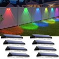 thumbnail image 1 of Luces solares para vallas LIANGLOME, blanco cálido y RGB, 6 colores (paquete de 8), 1 of 6