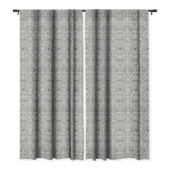 Society6 Alison Janssen Hand Drawn Deco Single Panel Room Darkening Window Curtain 50" x 120"