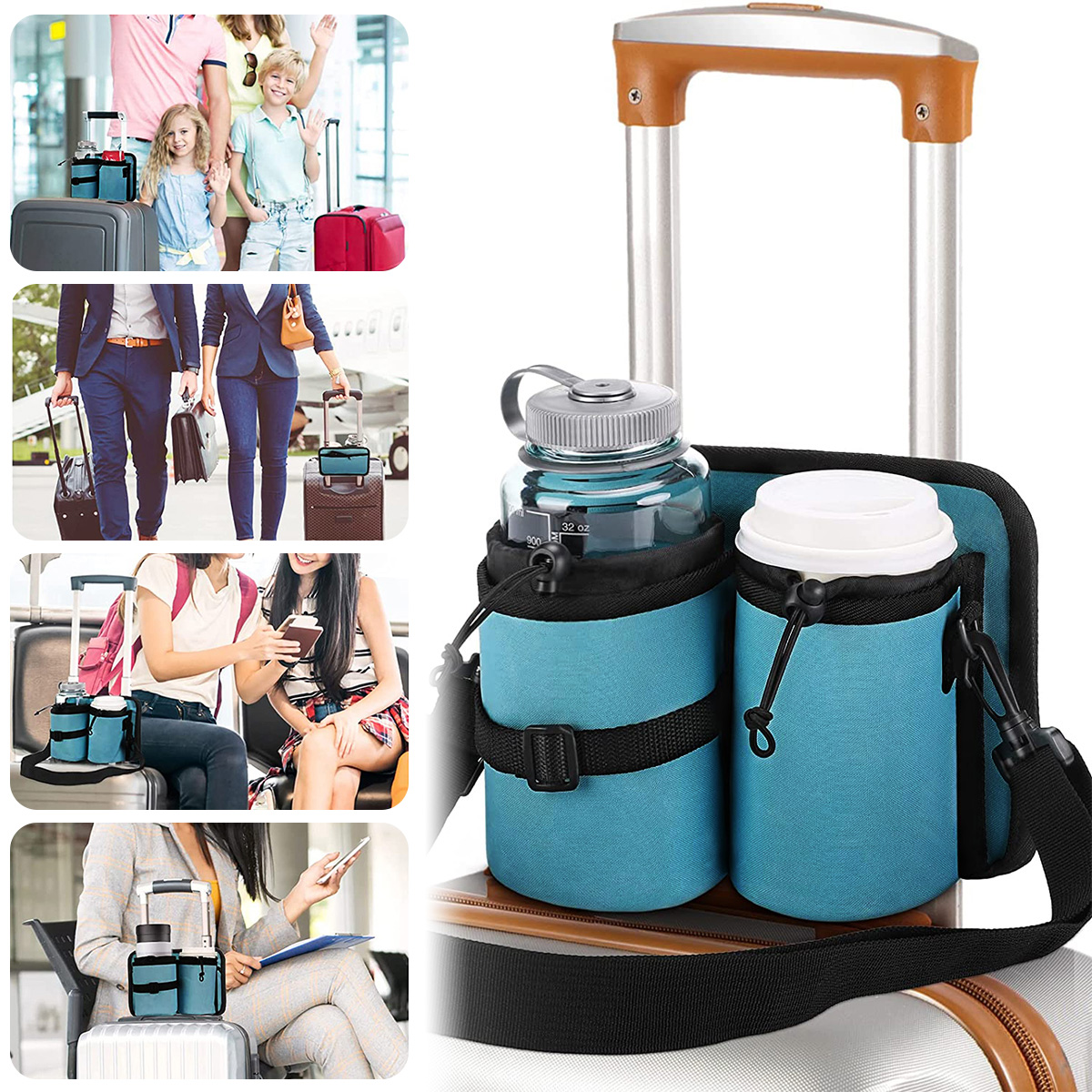 Jokapy Luggage Cup Holder Travel Drink Bag Free Hand Drink Caddy 2