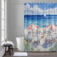 thumbnail image 5 of Summer Vacation Shower Curtains for Bathroom, Watercolor Beach Chair Washable Fabric Shower Curtain with Hooks Waterproof Bathroom Decor Sets, 60 x 72 Inches, 5 of 9