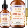 Vegan Omega 3 Liquid Drops for Kids with Algae Oil & Vegan DHA | Immune, Eye, Brain & Joint Support for Children Age 2+ | 1 Fl Oz, 30 Servings