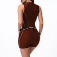 thumbnail image 4 of Maillots de Bain pour Femmes Mode Décontractée Serrée Sports Plage Course Rayé Surf Grande Taille Tankini Maillot de Bain Bronze, 4 of 4