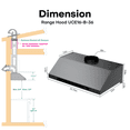 thumbnail image 2 of BRANO Under Cabinet Range Hood, 36 Inch, 1200 CFM DC Motor, 6-Speed Ducted Vent Hood, Voice/Gesture/Touch Control, Stainless Steel with PVD Titanium-Plated Finish, 8-Inch Round Duct, 2 of 7