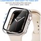 thumbnail image 5 of [2 Pack] Compatible for Apple Watch 45mm Screen Protector Case Bumper Cover, Sport Clear Hard PC Shockproof Protective Tempered Glass Frame for iWatch Series 8 & 7(Clear+Clear, 45MM), 5 of 5