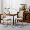 thumbnail image 2 of JINS & VICO French Country Wood Dining Side Chairs, Beige (Set of 2), 2 of 9