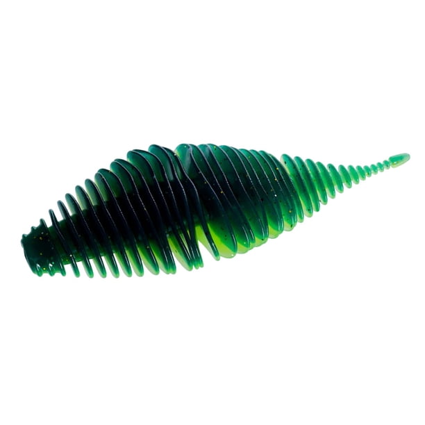 Señuelo de pesca suave, gusanos, simulación, suministros prácticos, gusanos para trucha Verde