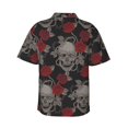 thumbnail image 3 of Bixox Men's Hawaiian Shirts Men's Skull and Red Roses Print Short-Sleeve Shirt-X-Large, 3 of 8