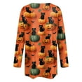 thumbnail image 4 of Kaprioy Cardigan Sweaters for Women Long Sleeve Cardigan Halloween Soft Open Front Fall Fashion V-Neck Outwear Dressy Loose Coat Orange, S, 4 of 9