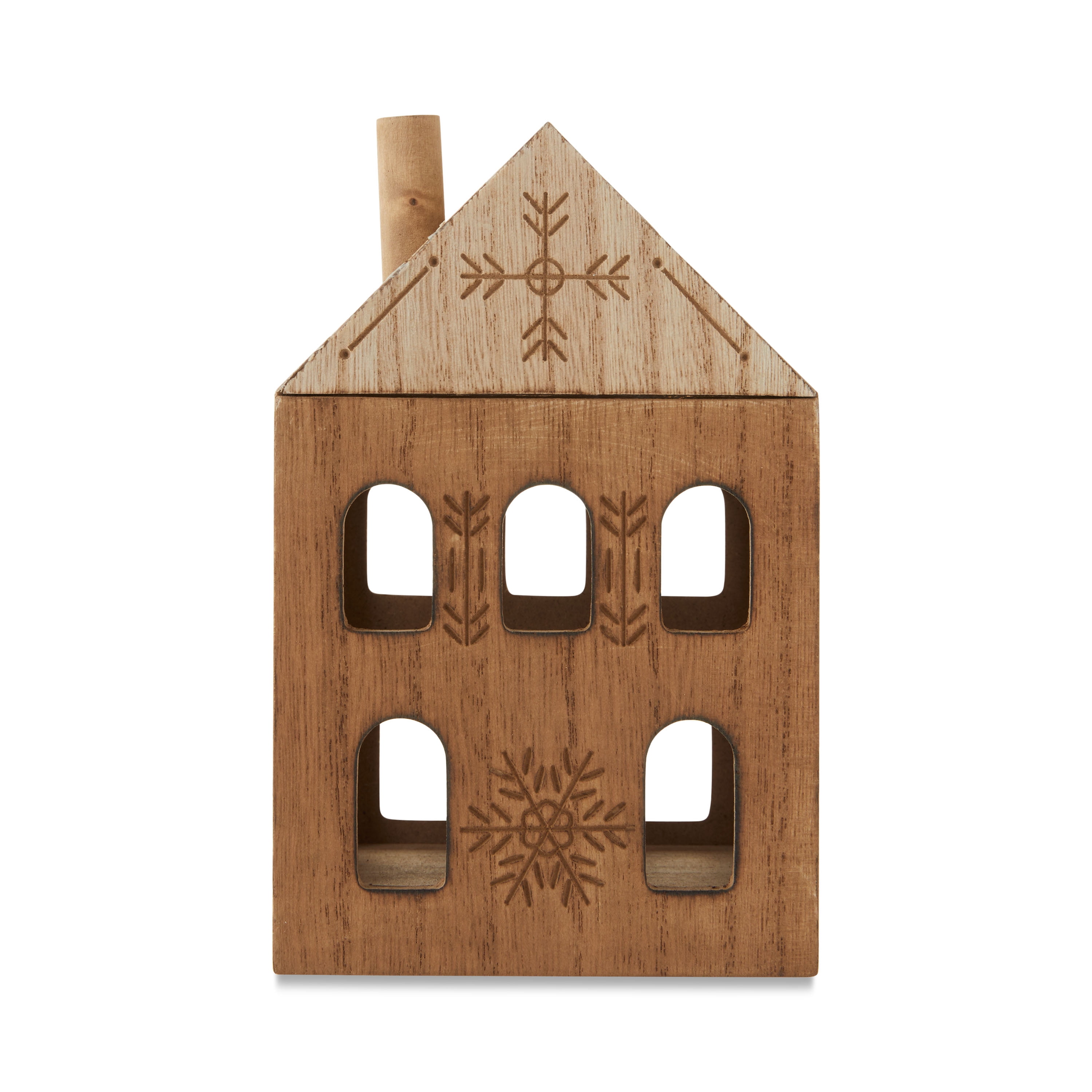 Wood House Christmas Decoration, Brown, 7", by Holiday Time