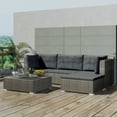 thumbnail image 1 of vidaXL 5 Piece Garden Lounge Set with Cushions Poly Rattan Grey, 1 of 4