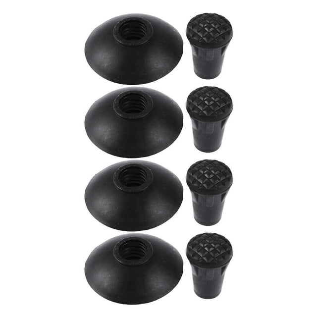 KAKOWELY Ensemble de 4 Paires de Embouts en Caoutchouc de Rechange pour Poteaux de Randonnée, Embouts Robustes et Durables pour Couvrir les Pieds, Pointes pour Poteaux de Randonnée et Bâtons de Marche,2.09"X2.09"X0.79 Pouces