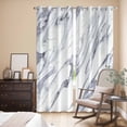 thumbnail image 3 of Kitchen Curtains 84 Inch Length 2 Panels, White Marble Grommets Window Treatment Curtain, Grey Abstract Modern Luxury Simple Art Thermal Curtains Drapes for Living Room/Bathroom, 3 of 9