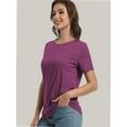 thumbnail image 3 of Womens Short Sleeve Basic Shirts Crewneck Tees Loose Fit Fashion Tops Casual Summer Clothes, 3 of 6