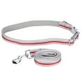 thumbnail image 4 of Juego de correas y collares reflectantes para perros, hebilla de metal, tela de buceo grabada, cuerda para tirar para mascotas, conjunto XS rojo, 4 of 5