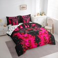 thumbnail image 3 of Manfei Game Repeat Bedding Comforter Set 7 Pieces for Teen, Black Pink Game Console Full Bedding Set, Cartoon Flame Gamepad Reversible Fitted Sheet Flat Sheet, Luxury Bedroom Decor, 3 of 7