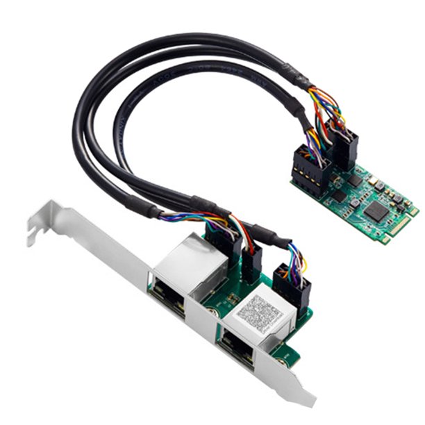 M.2 to Dual Port 2.5G Gigabit Network Card 2 RJ45 Ports 2500 Mbps 1000M