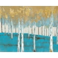 thumbnail image 2 of Sunny 18x15 Black Ornate Wood Framed with Double Matting Museum Art Print Titled - Golden Birch Ocean, 2 of 4